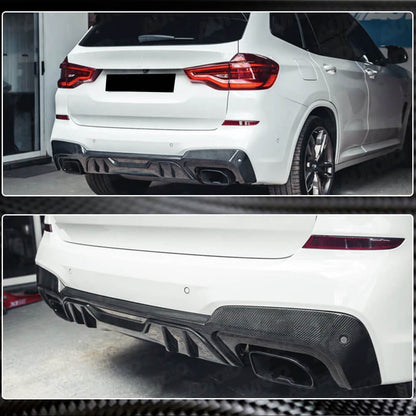 Rear Bumper Diffuser Carbon Fiber (for factory M Sport/M Tech) for BMW X3 G01 2018- - image 3