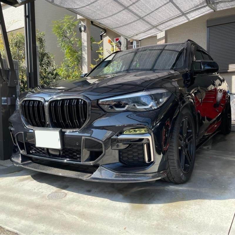 Front Lip Spoiler Paradigm V-4 (2018-2022, Real Carbon) for BMW X5 G05 2019- - image 3
