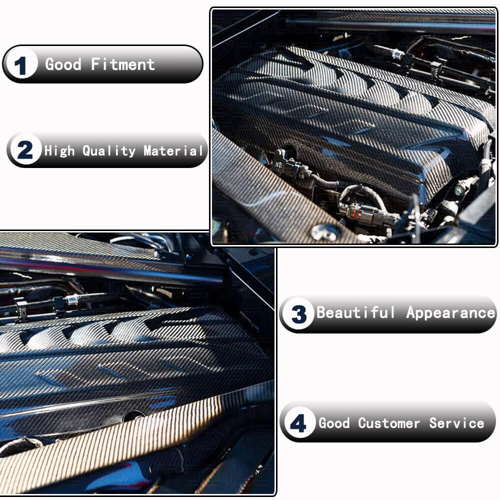 Engine cover (2019-2022, Carbon) for Chevrolet Corvette C8 2019- - image 3