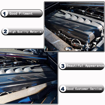 Engine cover (2019-2022, Carbon) for Chevrolet Corvette C8 2019- - image 3