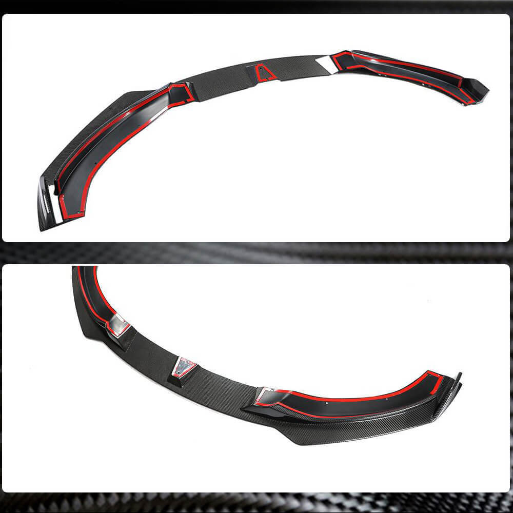 Front Bumper Lip Carbon Fiber V2 (M-Sport) for BMW 4 series F-32 2012-2020 - image 3