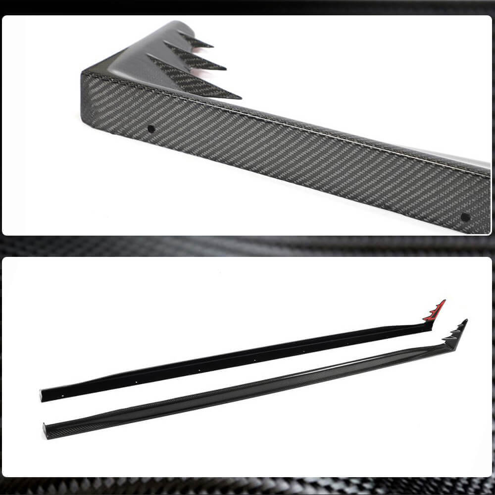 Side Skirts (for GTI / R-Line HB, Carbon) for Volkswagen Golf 8 2019- - image 3