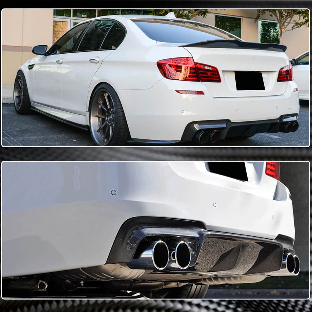 Rear Bumper Diffuser Carbon Fiber V7 (for M5) for BMW 5 series F-10/11/07 2010-2016 - image 3