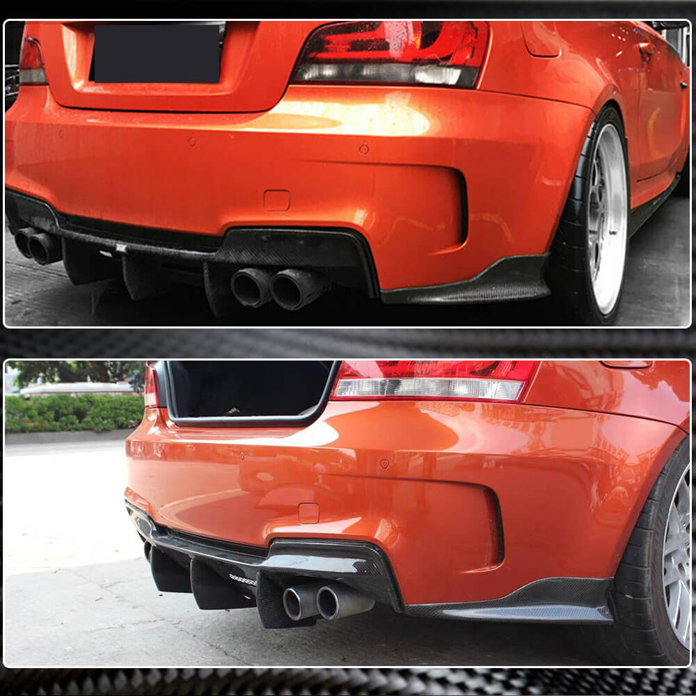 Rear Bumper Flap Extensions (for E82 1M, Carbon) for BMW 1 Series E81/82/87/88 2004-2011 - image 3