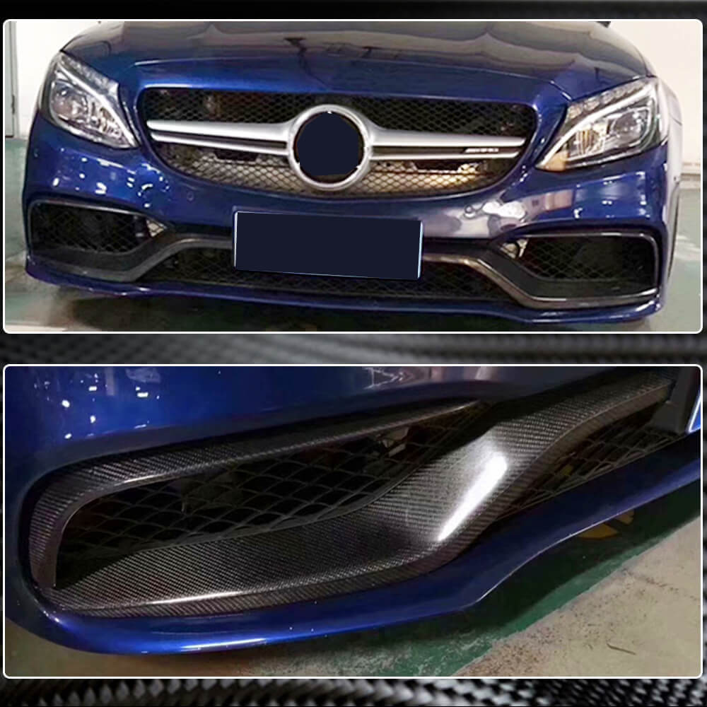 Covers for fog lights (for C63 AMG 2015-2019, Carbon) for Mercedes C-class W205 2014-2021 - image 3