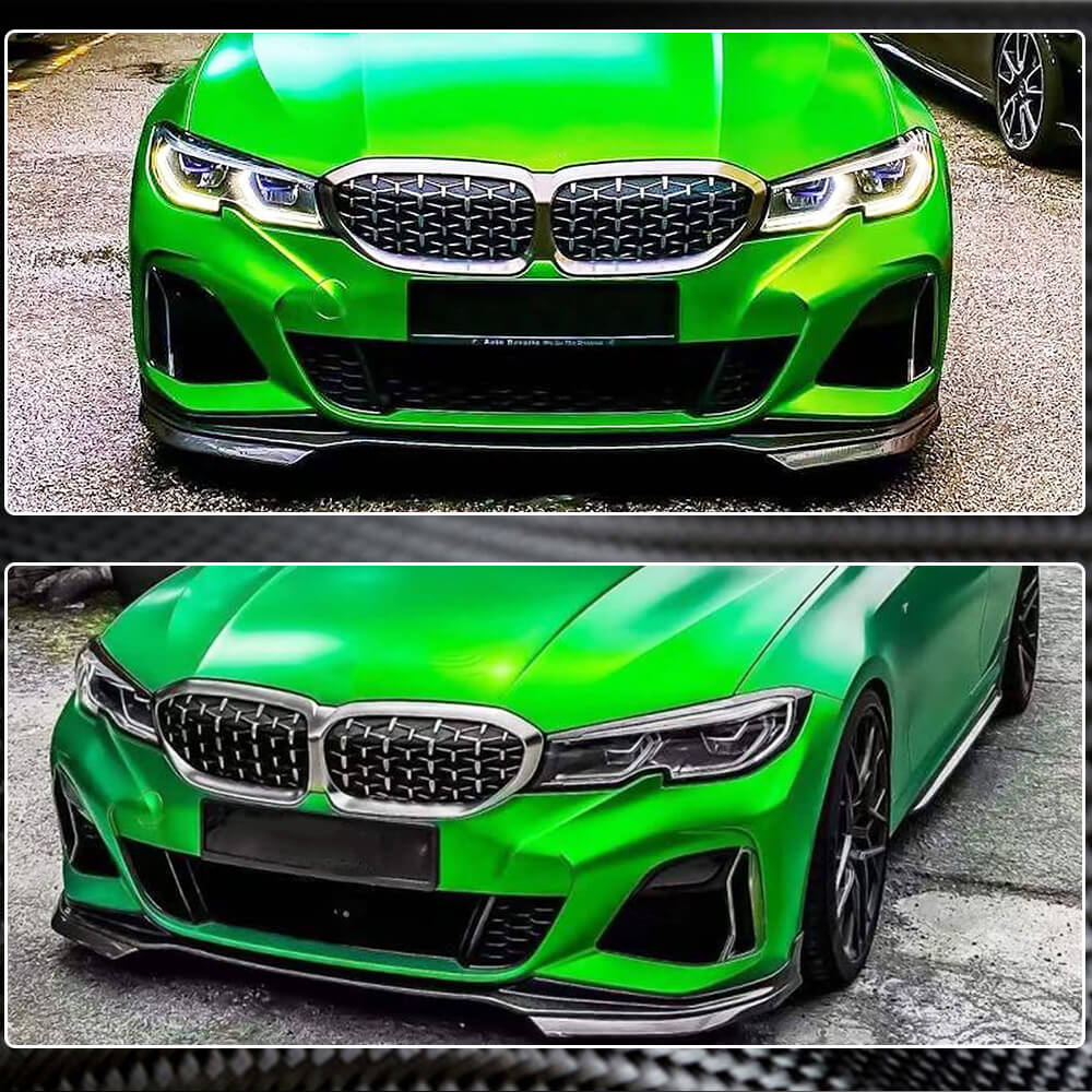 Front Bumper Lip V3 for M-Sport 2018-2022, Carbon for BMW 3 Series G20/G21 2018- - image 3