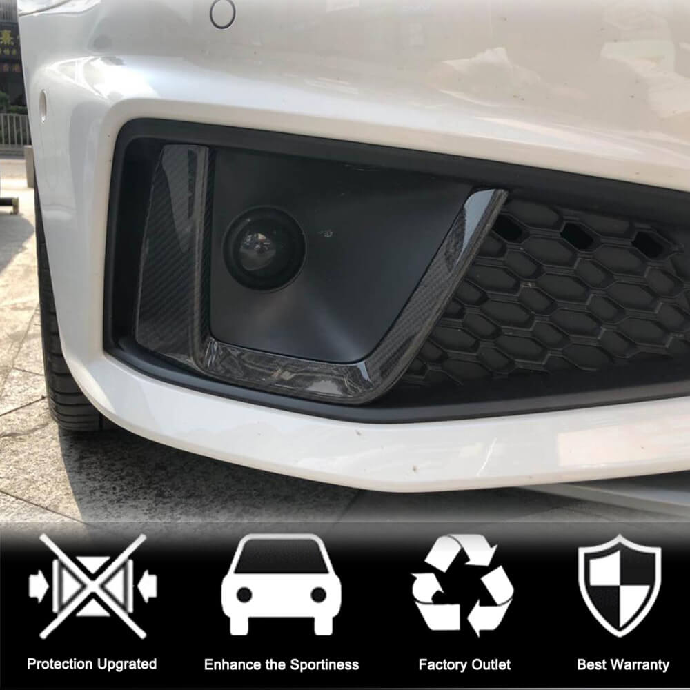 Fog light trim covers V3 (for S-Line Sedan 2015-2019, Carbon) for Audi A4 B9 2015-2024 - image 3