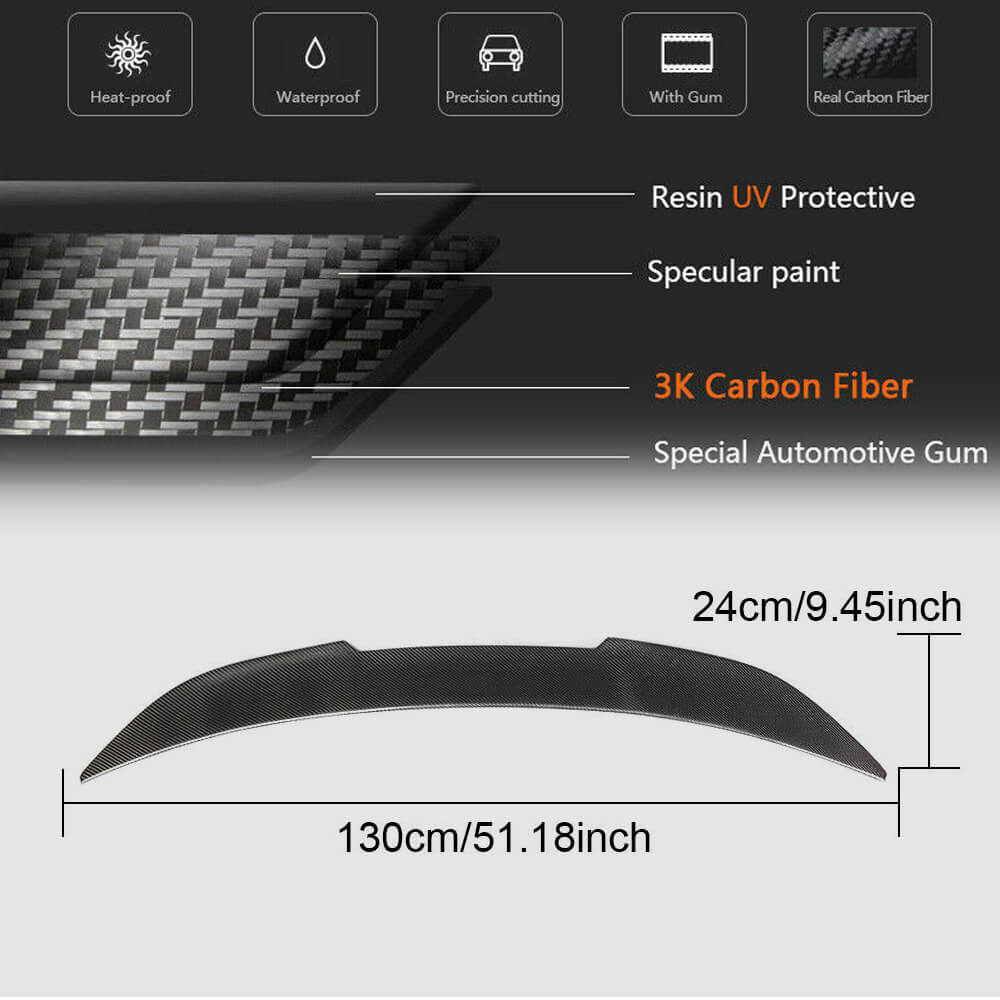 Rear Trunk Spoiler Carbon Fiber V1 for BMW X4 F-26 2014-2018 - image 3