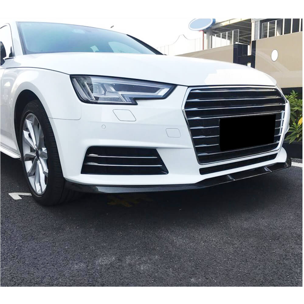 Front bumper lip spoiler Lip V1 (for Base Sedan 2015-2019, Carbon) for Audi A4 B9 2015-2024 - image 3