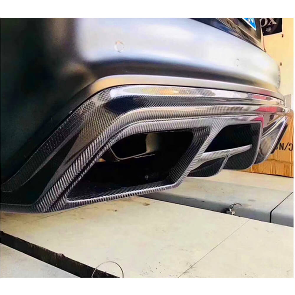 Rear Bumper Diffuser V1 (for AMG-Line / CLA45 AMG 2013-2016, Carbon) for Mercedes CLA C117 2013-2019 - image 3