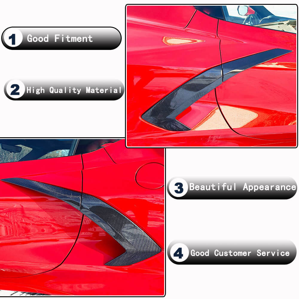 Carbon Rear Fender Covers (2019-2022) for Chevrolet Corvette C8 2019- - image 3