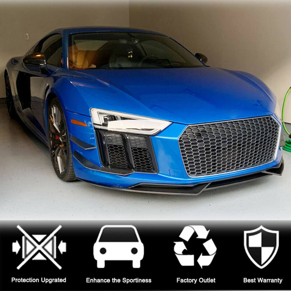 Front Bumper Fins Carbon Fiber for Audi R8 2015- - image 3