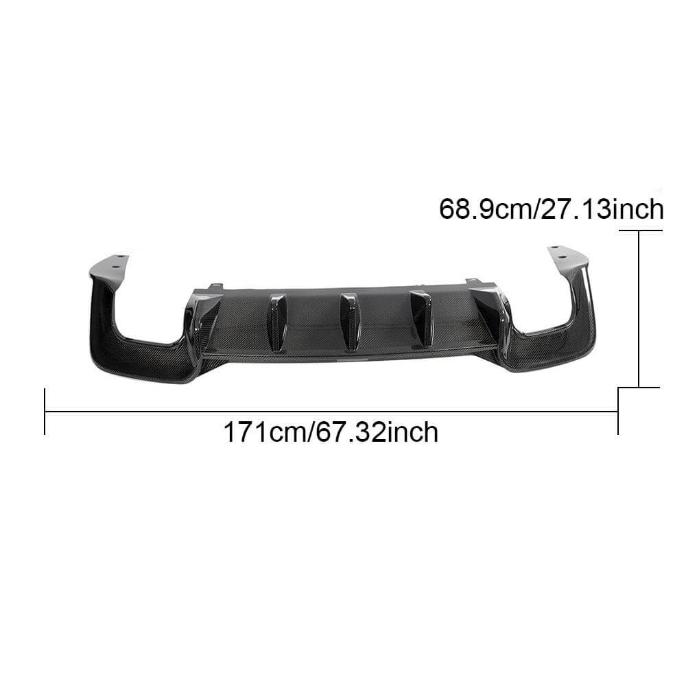 Rear Bumper Diffuser V2 (for S-Line 2021-2025, Carbon) for Audi A5 2016-2025 - image 3