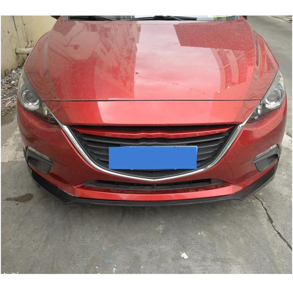 Front Bumper Lip Spoiler (2014-2016, Carbon) for Mazda 3 2013-2019 - image 3