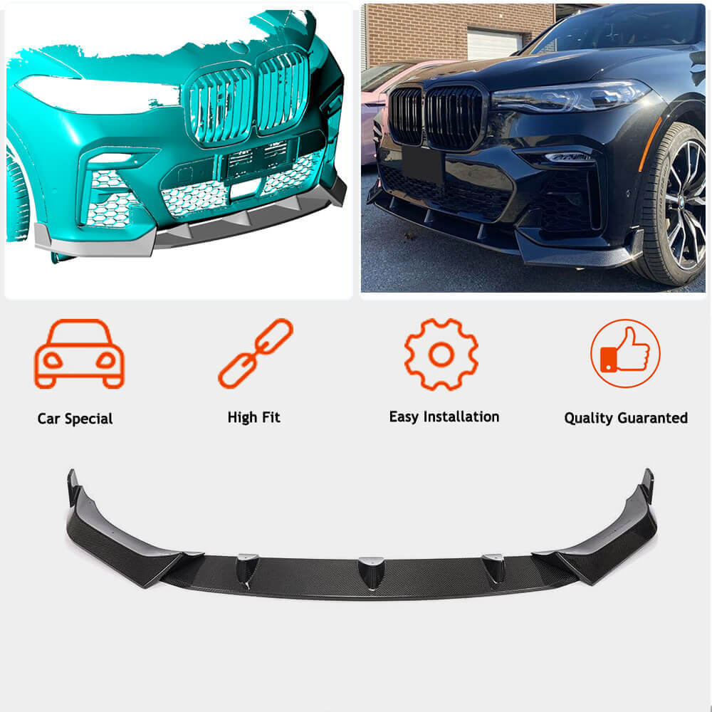 Front bumper lip (for M-Sport 2019-2022, Carbon) for BMW X7 G07 2019- - image 7