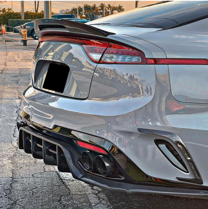 Cover on the rear bumper (2017-2020, Carbon) for Kia Stinger - image 3