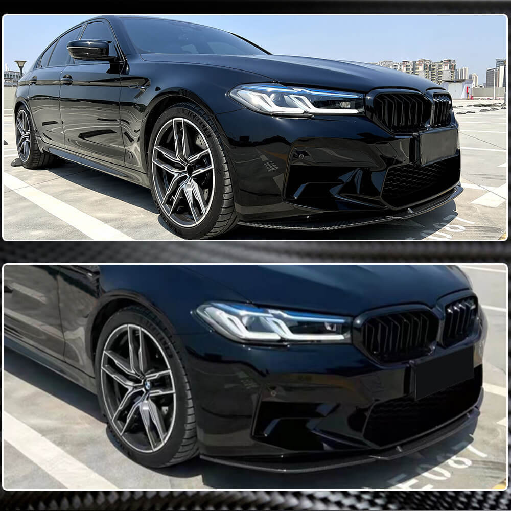 Front Bumper Lip V4 for M5 F90 2020-2024, Carbon for BMW 5 Series G30/G31 2017-2023 - image 3