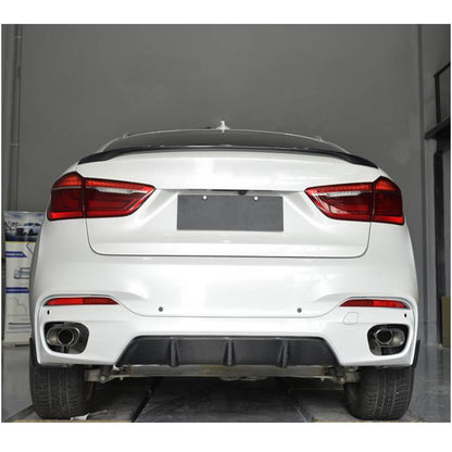 Rear Bumper Diffuser With Splitters Carbon Fiber V1 (M-Sport) for BMW X6 F-16 2014-2019 - image 3