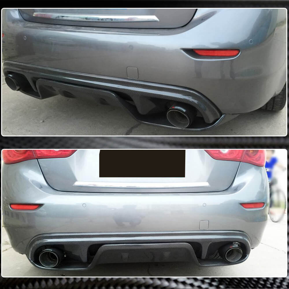 Rear Bumper Diffuser V3 for Q50 Base/Sport 2014-2017, Carbon for Infiniti Q50/Q60 2013-2024 - image 3