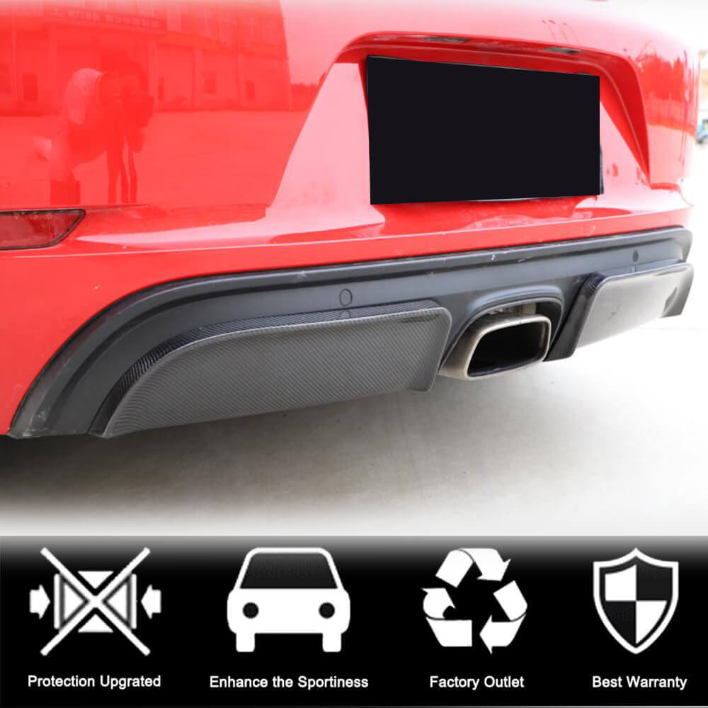 Rear bumper diffuser V2 (2016-2019, Carbon) for Porsche Boxster/Cayman 982 (718) 2016- - image 3