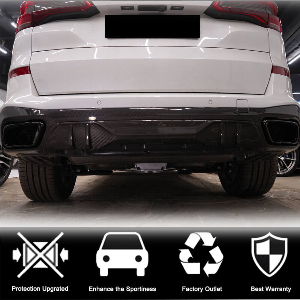 Rear Bumper Diffuser V1 (2018-2022, Real Carbon) for BMW X5 G05 2019- - image 3