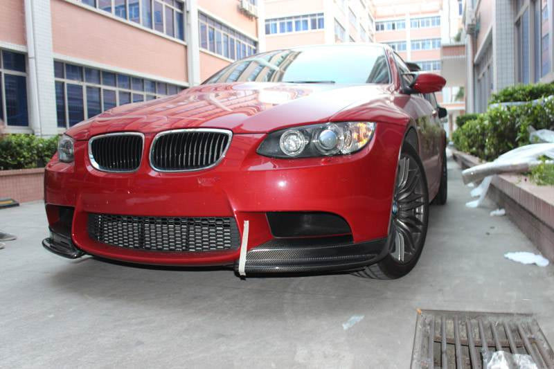 Front Bumper Flap Extensions (for E90 2008-2011 Base, Carbon) for BMW 3 Series E90/E91 2005-2011 - image 3