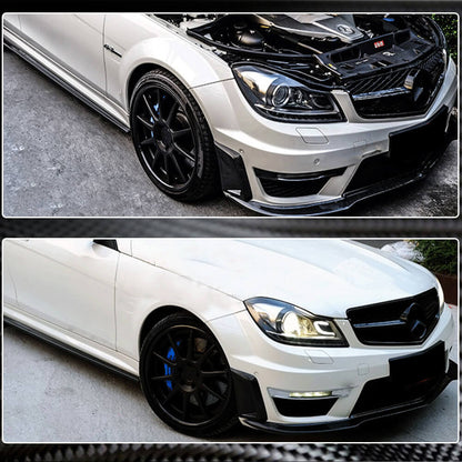 Covers on the front bumper (for AMG 2012-2014, Carbon) for Mercedes C-class W204 2007-2015 - image 3