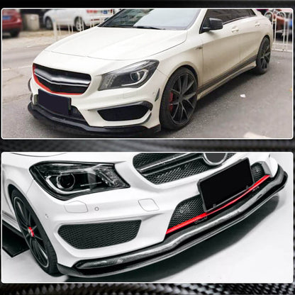 Front Bumper Lip Spoiler (for CLA45 AMG SD 2013-2015, Carbon) for Mercedes CLA C117 2013-2019 - image 3