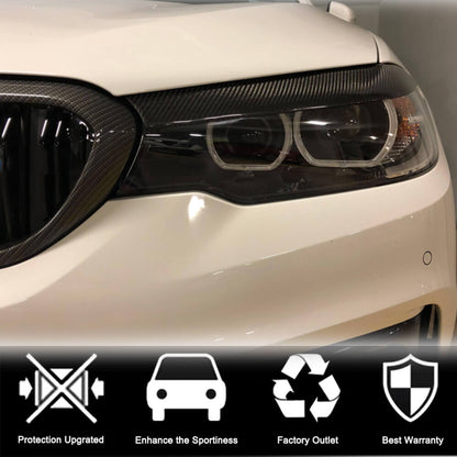 Headlight Lamp Eyelid Eyebrows Dry Carbon Fiber (2017-2020) for BMW 5 Series G30/31 2017-2023 - image 3