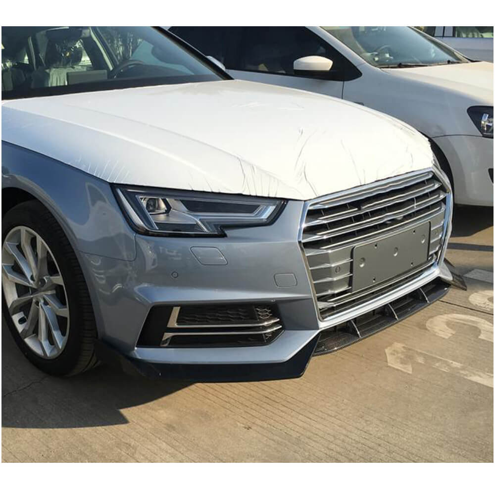 Front bumper lip Lip V5 (for S-Line Sedan 2015-2019, Carbon) for Audi A4 B9 2015-2024 - image 3