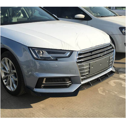 Front bumper lip Lip V5 (for S-Line Sedan 2015-2019, Carbon) for Audi A4 B9 2015-2024 - image 3