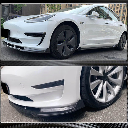 Front Bumper Lip V5 (2017-2023, Carbon) for Tesla Model 3 2017- - image 3