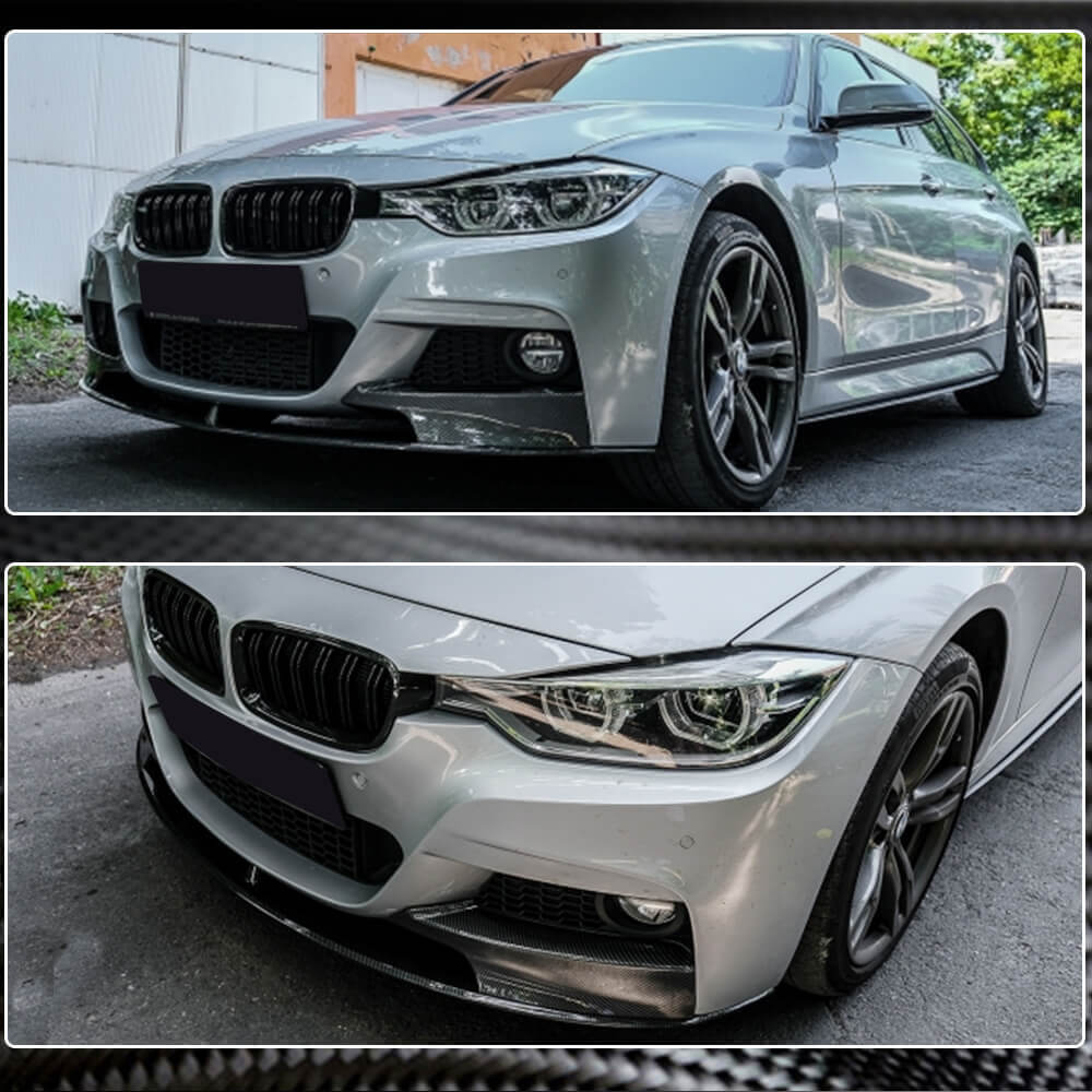 Front Bumper Lip Carbon Fiber V4 (M-Sport) for BMW 3 series F-30/31/34 2012-2019 - image 3