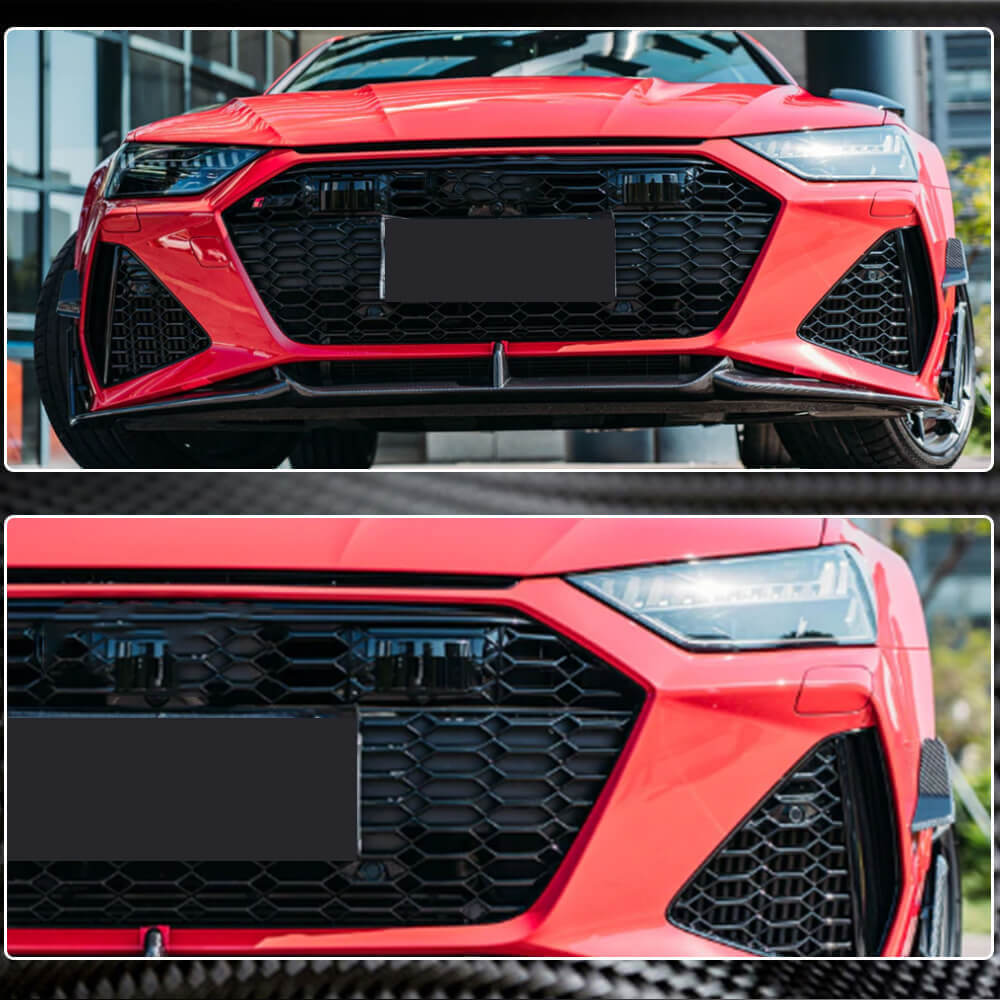 Front bumper vent covers V2 (for RS7 2018-2022, Dry Carbon) for Audi A7 2018- - image 3