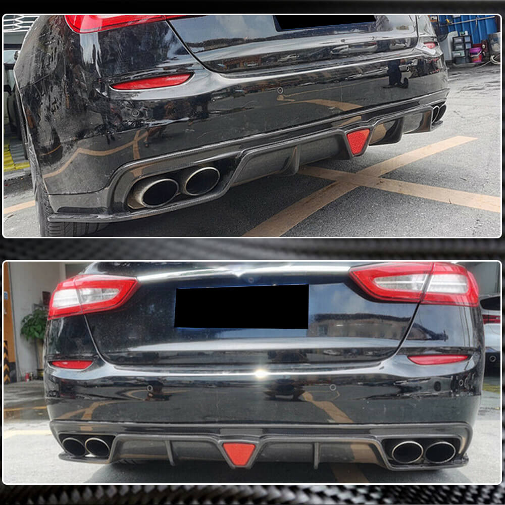 Rear Bumper Diffuser V1 for S/S Q4 2017-2020 Carbon for Maserati Quattroporte 2013-2023 - image 3