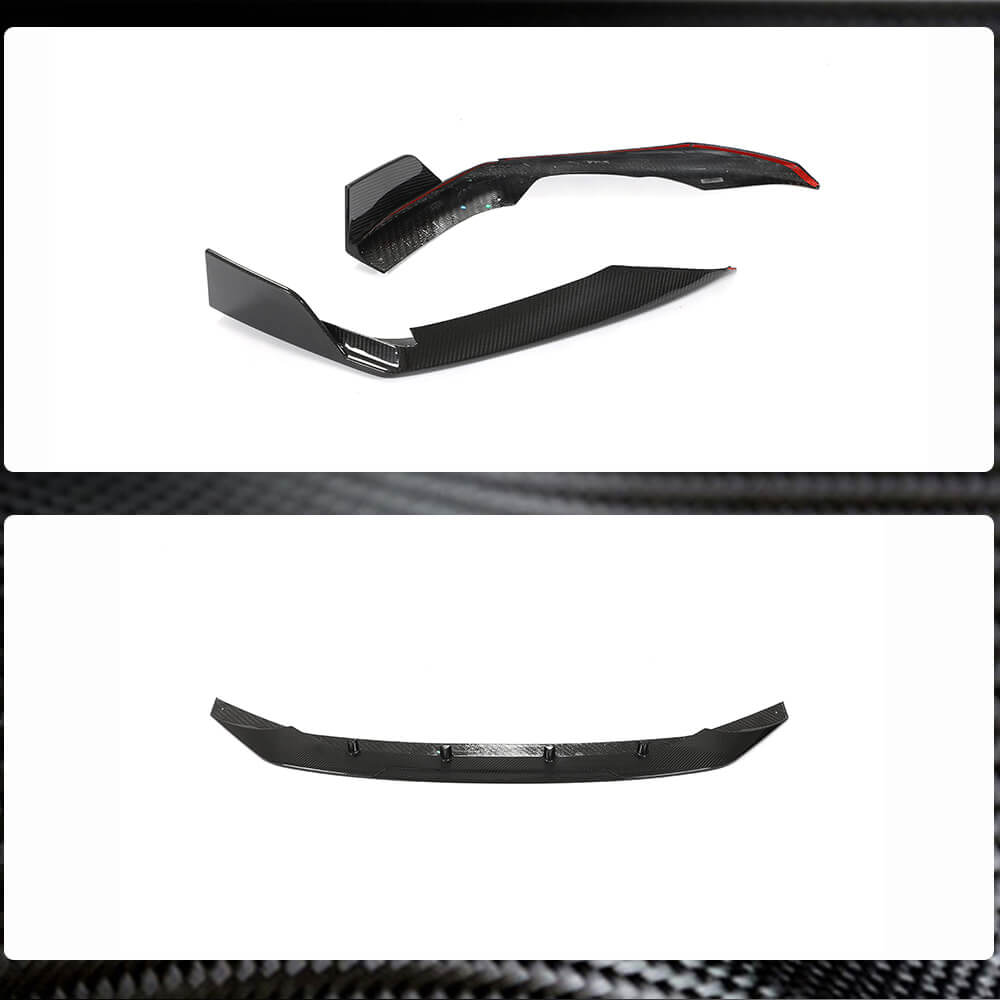 Front Bumper Lip Dry Carbon Fiber for Audi A6 C8 2018- - image 3