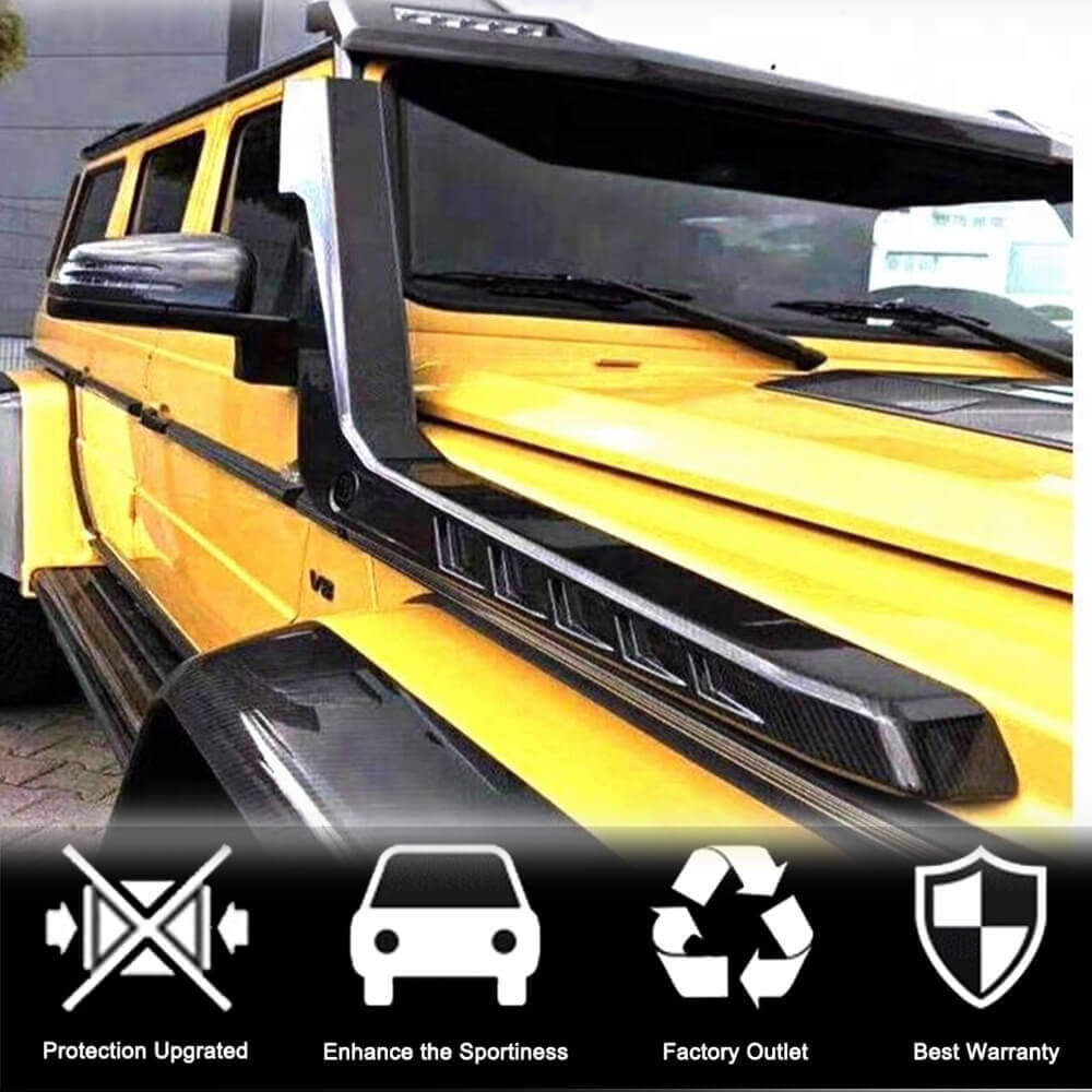 Snorkel (for 2004-2018, 2pcs, Carbon) for Mercedes G class W463 1990-2018 - image 3