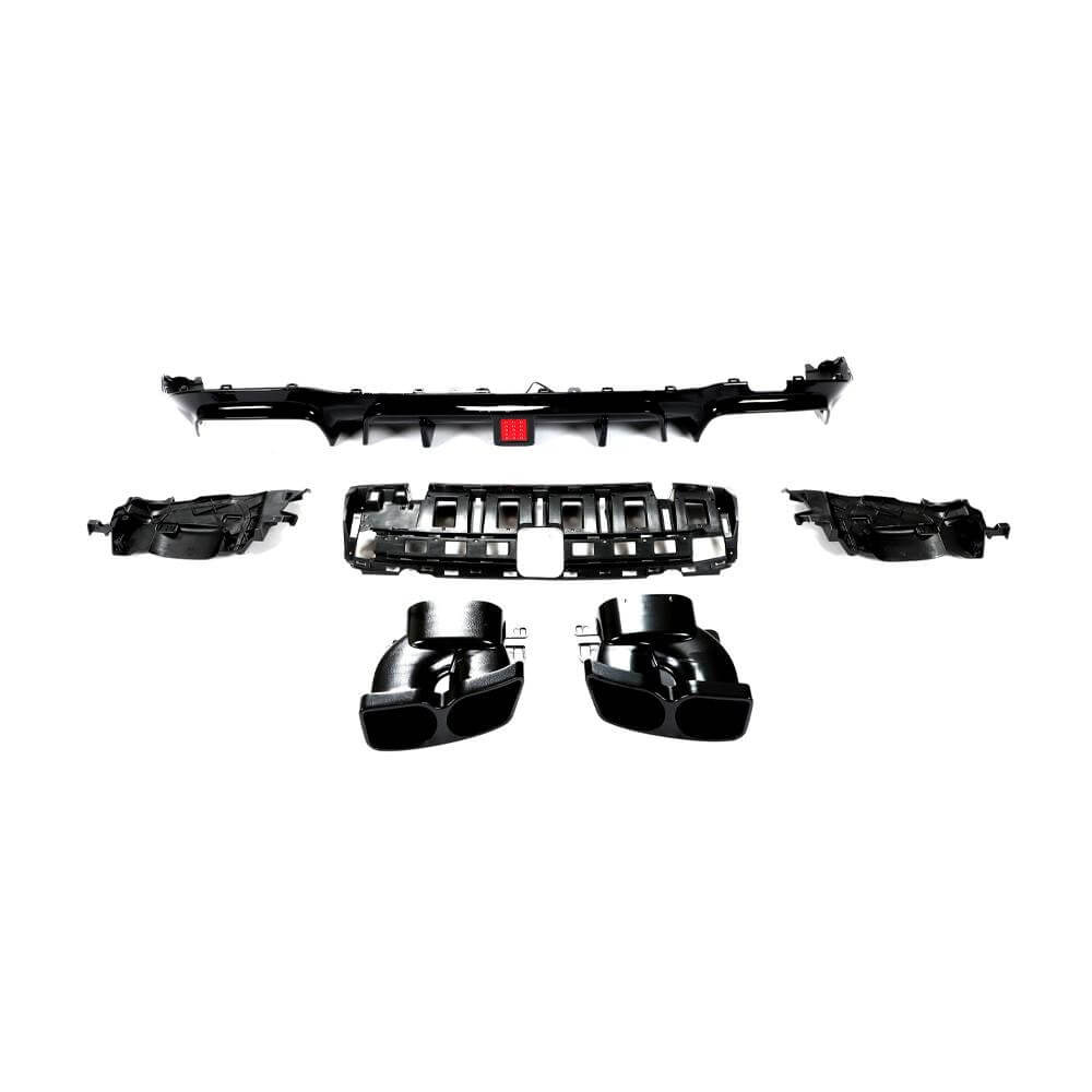 Rear bumper diffuser with V1 nozzles (for AMG/AMG-Line 2016-2019, Carbon) for Mercedes E-class W213 2016-2023 - image 3