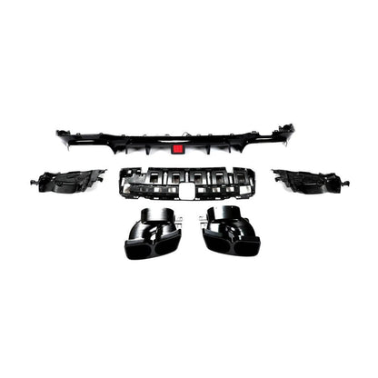 Rear bumper diffuser with V1 nozzles (for AMG/AMG-Line 2016-2019, Carbon) for Mercedes E-class W213 2016-2023 - image 3