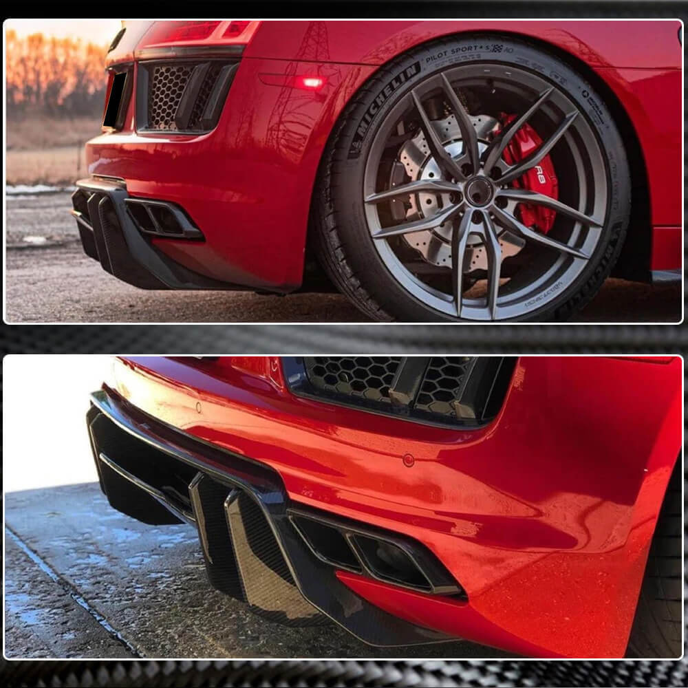 Rear Bumper Diffuser Dry Carbon Fiber for Audi R8 2006-2015 - image 3