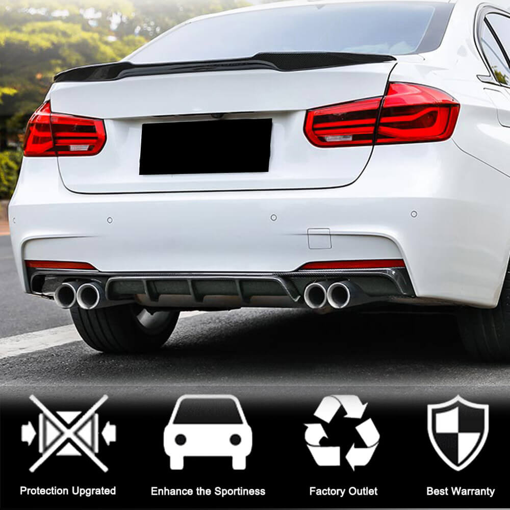 Rear Bumper Diffuser Carbon Fiber V4 (for M-Sport) for BMW 3 series F-30/31/34 2012-2019 - image 3