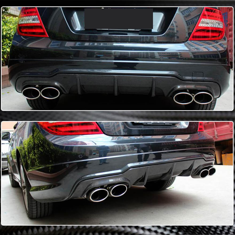 Rear bumper diffuser V1 (for AMG SD/Coupe 2012-2014, Carbon) for Mercedes C-class W204 2007-2015 - image 3