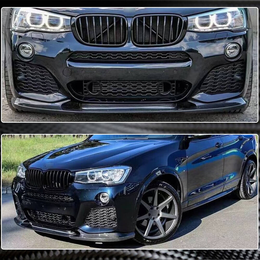 Front bumper lip (for M-Sport 2014-2018, Carbon) for BMW X3 F25 2011-2018 - image 3