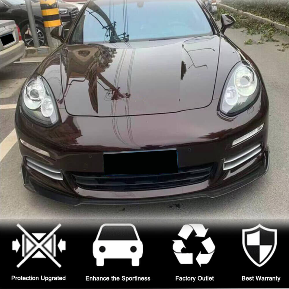 Front Bumper Lip Spoiler (for Base 2013-2016, Carbon) for Porsche Panamera 2009-2016 - image 3