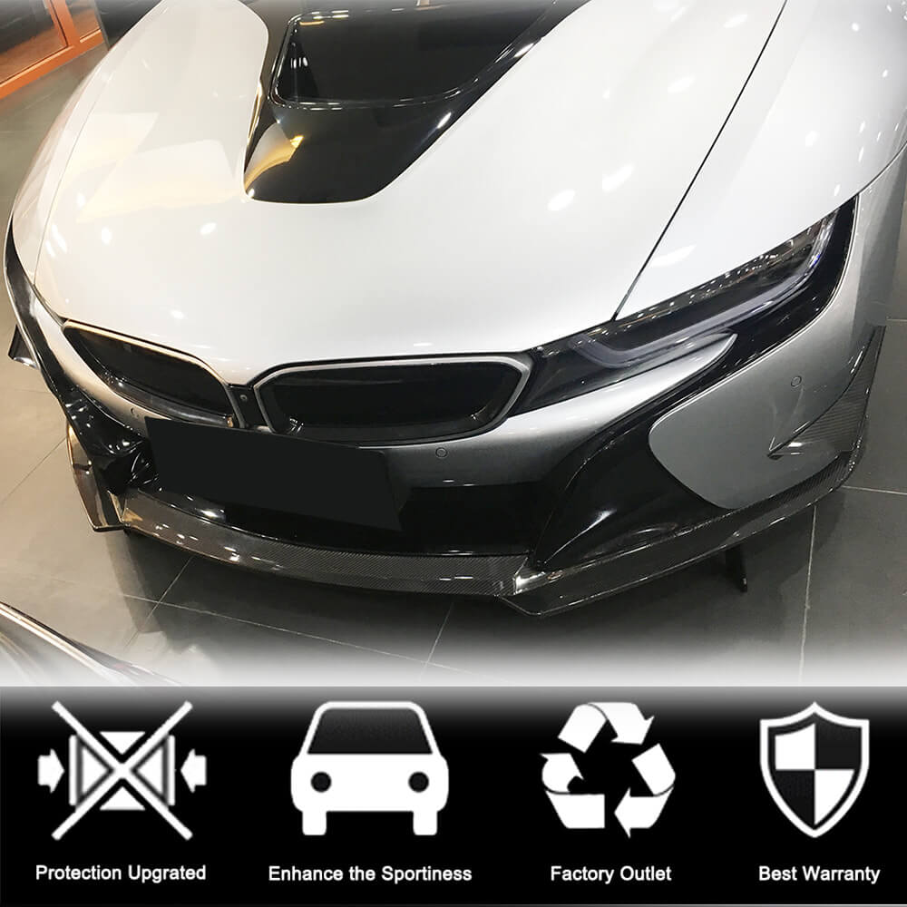 Front Bumper Lip Dry Carbon Fiber for BMW I8 2014-2020 - image 3