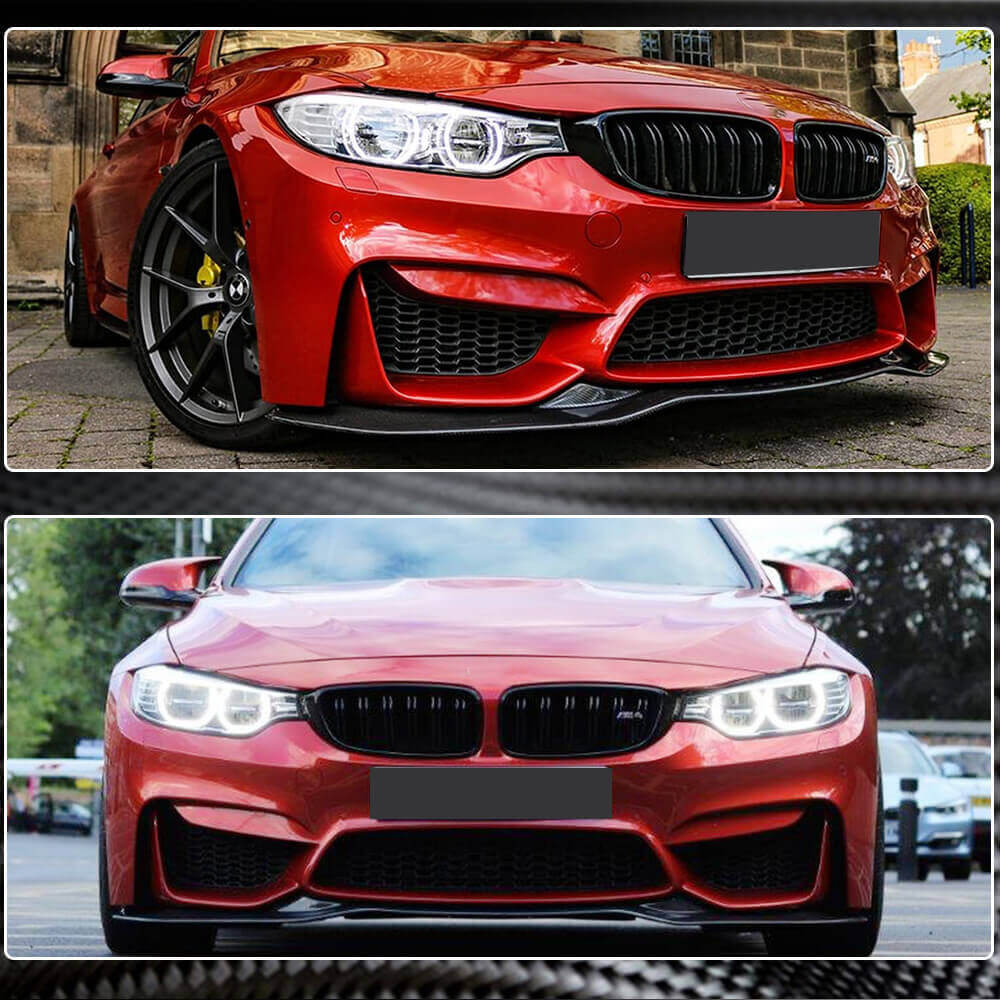 Front Bumper Lip V9 (for F82/F83, Carbon) for BMW 4 Series F-32 2012-2020 - image 3