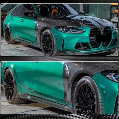 Side Skirt Extensions V4 (for G80, Carbon) for BMW 3 Series G20/G21 2018- - image 3