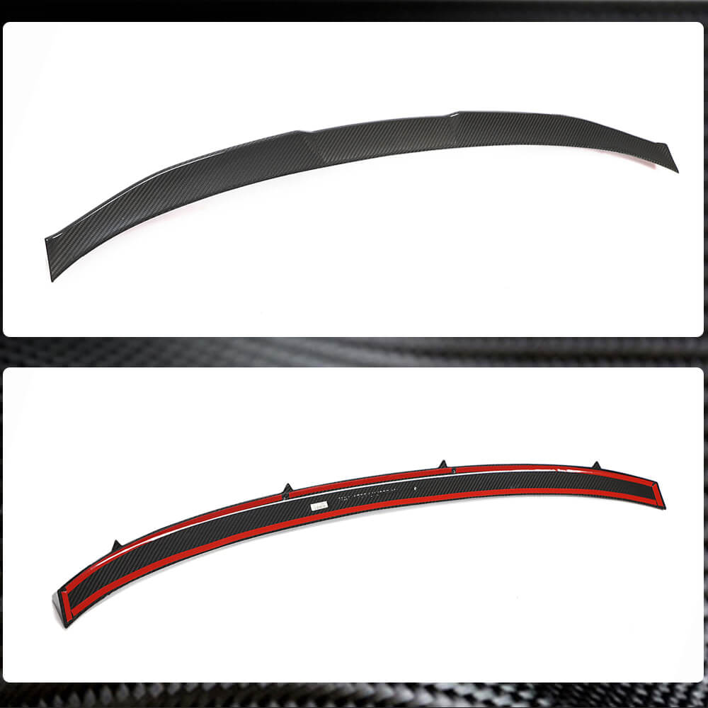 Rear Trunk Spoiler Dry Carbon Fiber for Audi A6 C8 2018- - image 3