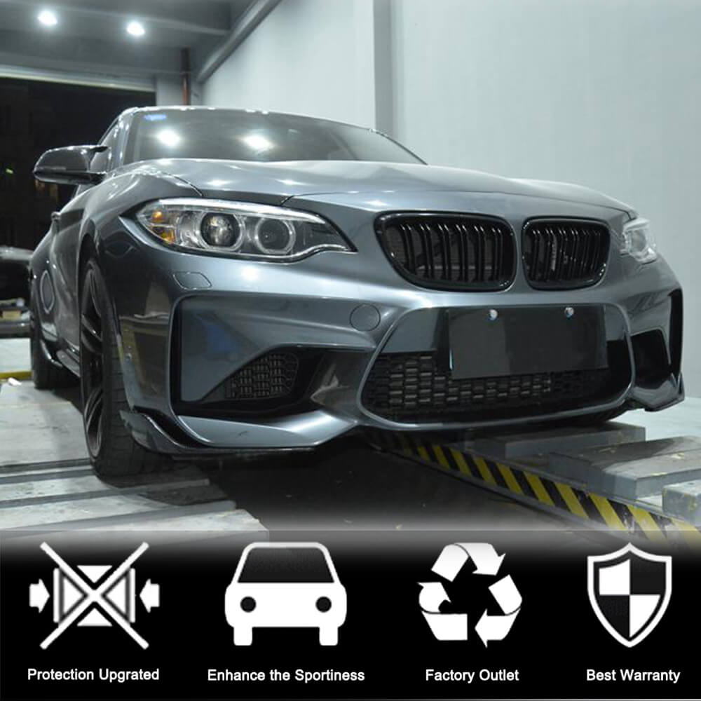Front Bumper Splitters Carbon Fiber (for F87 M2 Competition 2016-2020) for BMW 2 Series F22/23 2014-2021 - image 3