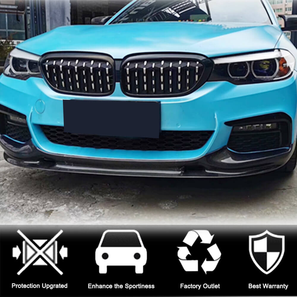 Front Bumper Lip V2 for M-Sport 2017-2020 Carbon for BMW 5 Series G30/G31 2017-2023 - image 3
